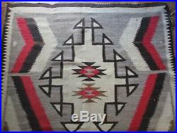 Antique Vintage Native American Indian Rug Blanket 76 By 50 Inches Navajo Art