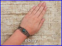 Antique Vintage Native Navajo Pawn Sterling Silver Turquoise Cuff Bracelet 28.2g