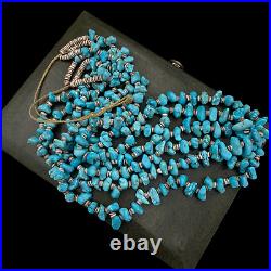 Antique Vintage Native Santo Domingo Pueblo Turquoise 3 Strand Necklace 228.4g