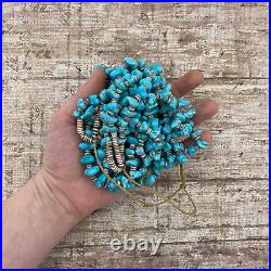 Antique Vintage Native Santo Domingo Pueblo Turquoise 3 Strand Necklace 228.4g