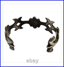Authentic Vintage Navajo Sterling Silver Cast Bracelet