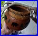 Awesome Lg. Vintage Native American Painted Gourd Basket Art Signed Nice