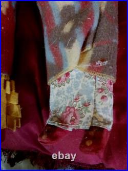 Awesome Pair Of Vintage Native American 12 Skootum Dolls As Found Original