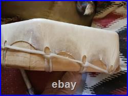 Awesome Vintage Native American Buffalo Hide Hand Drum Red Eagle 07