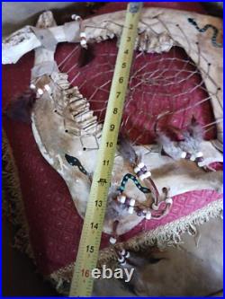 Awesome Vintage Native American Buffalo Jaw Bone Dreamcatcher One Of A Ki Nd