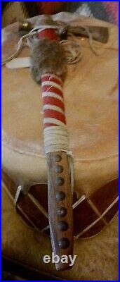 Awesome Vintage Native American Iron Tomahawk Pipe Nice Details Very Special