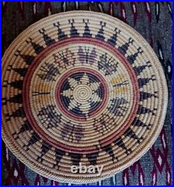 Awesome Vintage Native American Navajo Dine Fabulous Pictorial Basket Super