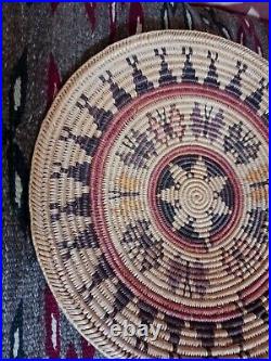 Awesome Vintage Native American Navajo Dine Fabulous Pictorial Basket Super