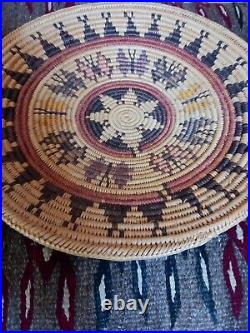 Awesome Vintage Native American Navajo Dine Fabulous Pictorial Basket Super