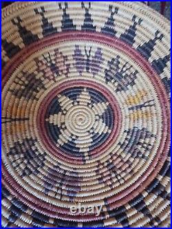 Awesome Vintage Native American Navajo Dine Fabulous Pictorial Basket Super