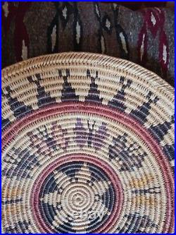 Awesome Vintage Native American Navajo Dine Fabulous Pictorial Basket Super