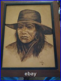 Awesome Vintage Native American Oil Painting Lee 84 Very Nice