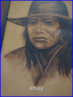 Awesome Vintage Native American Oil Painting Lee 84 Very Nice Awesome Vintage Native American Oil Painting Lee 84 Very Nice