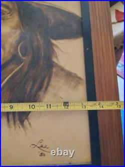 Awesome Vintage Native American Oil Painting Lee 84 Very Nice Awesome Vintage Native American Oil Painting Lee 84 Very Nice