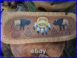 Awesome Vintage Native American Painted Wooden Bowl Batea Very Nice