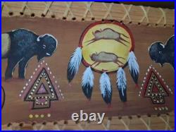Awesome Vintage Native American Painted Wooden Bowl Batea Very Nice