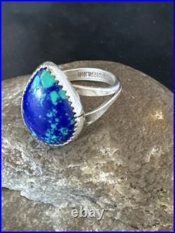 Azurite Navajo Sterling Silver Blue Green Ring Size 10 20078