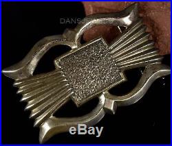 BIG Old Pawn Vintage Handmade Navajo Sand Cast Sterling Silver Belt Buckle