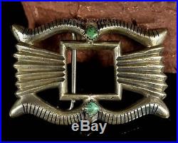 BIG Old Pawn Vintage Handmade Navajo Sand Cast Sterling Silver Belt Buckle