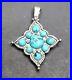 Beautiful Antique Turquoise Native American Vintage Silver Unique Pendant