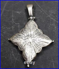 Beautiful Antique Turquoise Native American Vintage Silver Unique Pendant