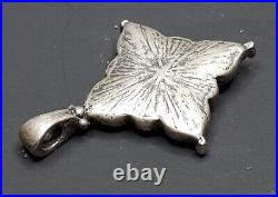 Beautiful Antique Turquoise Native American Vintage Silver Unique Pendant