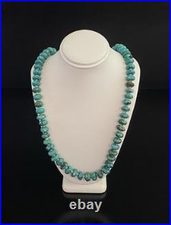 Beautiful Native American VTG Sterling Silver. 925 Faceted Turquoise Necklace Beautiful Native American VTG Sterling Silver. 925 Faceted Turquoise Necklace