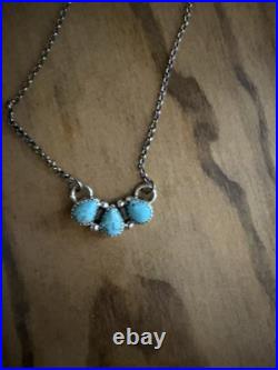 Beautiful Turquoise Necklace Sterling Silver Vintage Navajo Jewelry