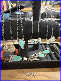 Beautiful Turquoise Necklace Sterling Silver Vintage Navajo Jewelry