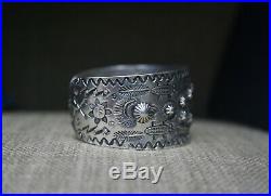 Beautiful Vintage Harvey Era Navajo Native American Sterling Silver Bracelet