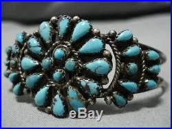 Beautiful Vintage Navajo Turquoise Sterling Silver Native American Bracelet Old