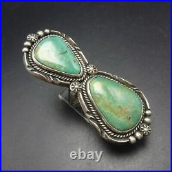 Big MIKE PLATERO Vintage NAVAJO Sterling Silver ROYSTON TURQUOISE RING size 7.5