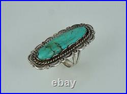 Big Navajo Turquoise Sterling Ring Old Pawn Vintage Large Native American Sz 10