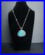 Big Vintage Navajo Turquoise Sterling Silver Pendant 19 Necklace 34 grams #134