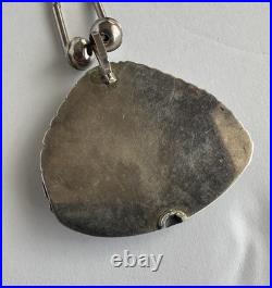 Big Vintage Navajo Turquoise Sterling Silver Pendant 19 Necklace 34 grams #134