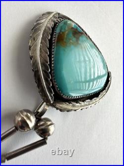 Big Vintage Navajo Turquoise Sterling Silver Pendant 19 Necklace 34 grams #134