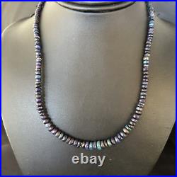 Blue Gilson Opal Navajo Pearls Sterling Silver Necklace 18 14534