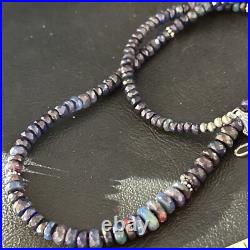 Blue Gilson Opal Navajo Pearls Sterling Silver Necklace 18 14534