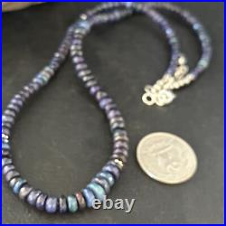 Blue Gilson Opal Navajo Pearls Sterling Silver Necklace 18 14534