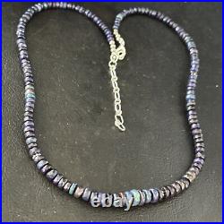 Blue Gilson Opal Navajo Pearls Sterling Silver Necklace 18 14534