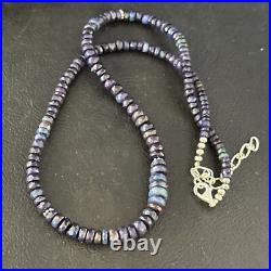Blue Gilson Opal Navajo Pearls Sterling Silver Necklace 18 14534
