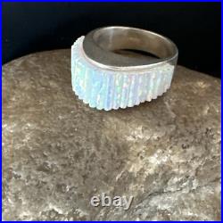 Blue Gilson Opal Navajo Sterling Silver Band Inlay Ring Size 6 18801