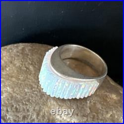 Blue Gilson Opal Navajo Sterling Silver Band Inlay Ring Size 6 18801