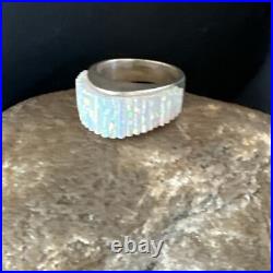 Blue Gilson Opal Navajo Sterling Silver Band Inlay Ring Size 6 18801 Blue Gilson Opal Navajo Sterling Silver Band Inlay Ring Size 6 18801