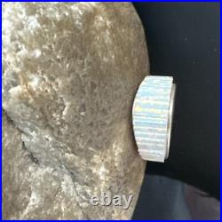 Blue Gilson Opal Navajo Sterling Silver Band Inlay Ring Size 6 18801