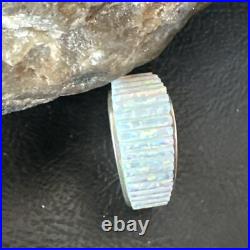 Blue Gilson Opal Navajo Sterling Silver Band Inlay Ring Size 6 18801