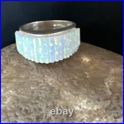 Blue Gilson Opal Navajo Sterling Silver Band Inlay Ring Size 6 18801 Blue Gilson Opal Navajo Sterling Silver Band Inlay Ring Size 6 18801