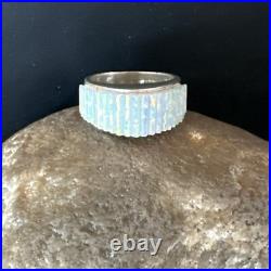 Blue Gilson Opal Navajo Sterling Silver Band Inlay Ring Size 6 18801 Blue Gilson Opal Navajo Sterling Silver Band Inlay Ring Size 6 18801