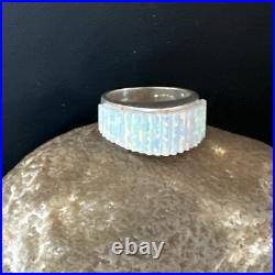 Blue Gilson Opal Navajo Sterling Silver Band Inlay Ring Size 6 18801