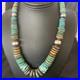Blue Green Turquoise Navajo Sterling Silver Necklace 20 11928